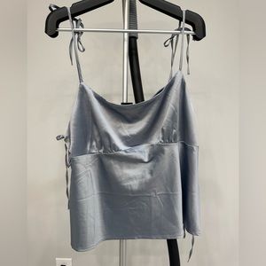 Topshop Blue Satin Top